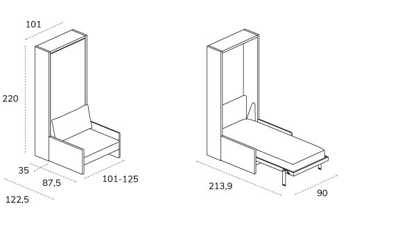 Opklapbed Altea Sofa 35 90 tech C BedHabits